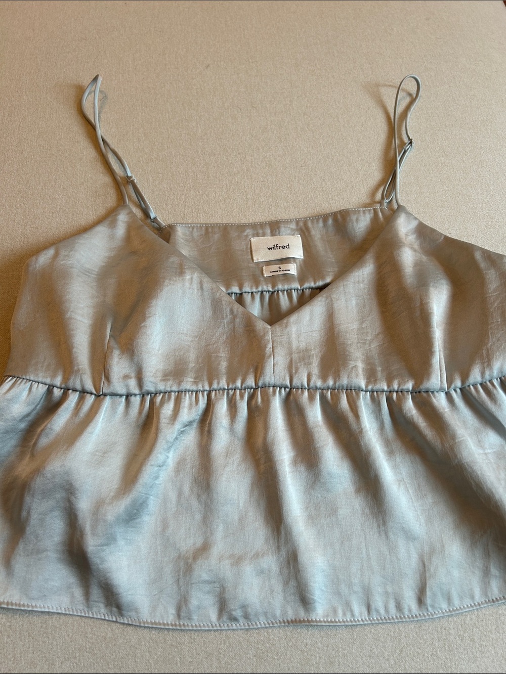Wilfred Light Blue V-Neck Peplum Camisole